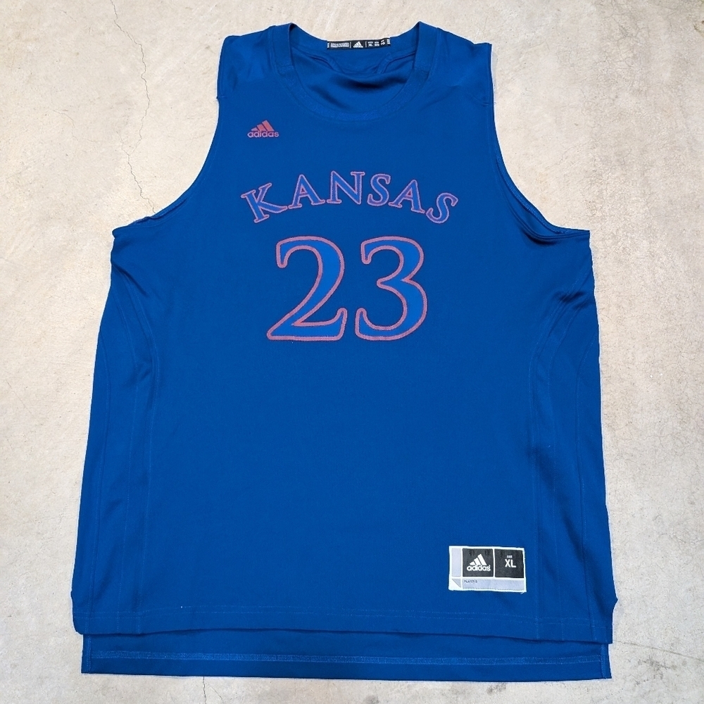Adidas 2013 Kansas University Jay Hawks Blue Basketball Jersey Mens XL 23